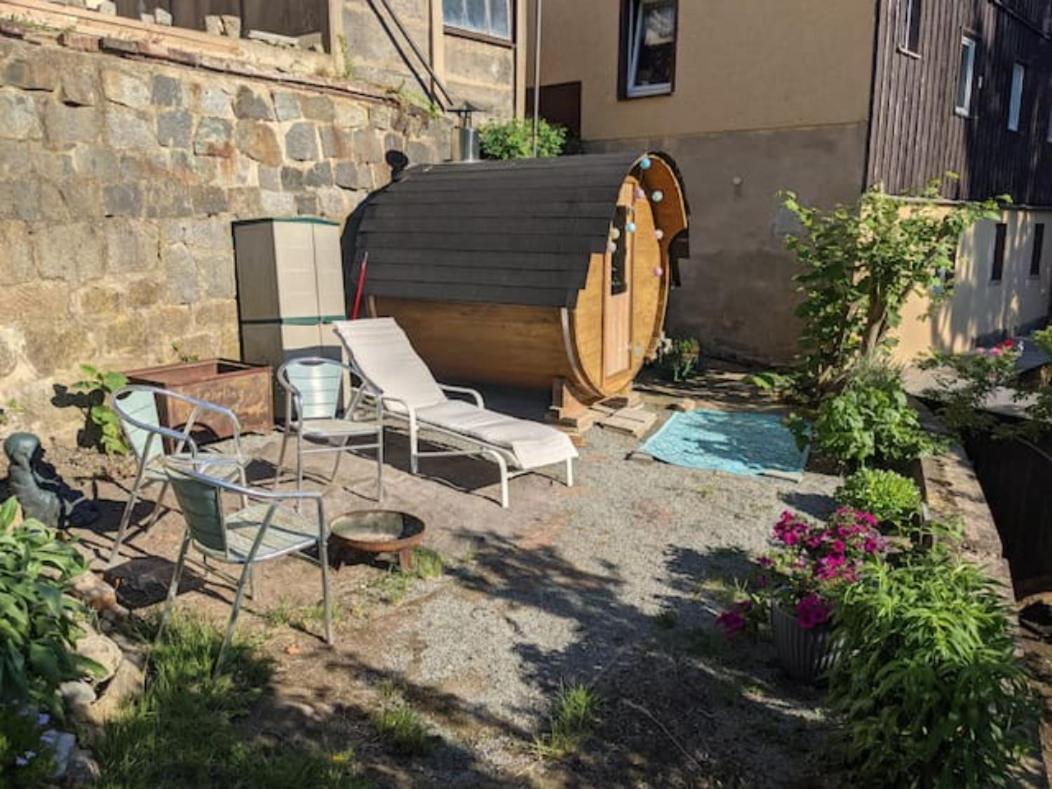 Ferienwohnung Urlaubstraum mit Pool, Terrasse&Fluss im Garten - UT Sebnitz Exterior foto