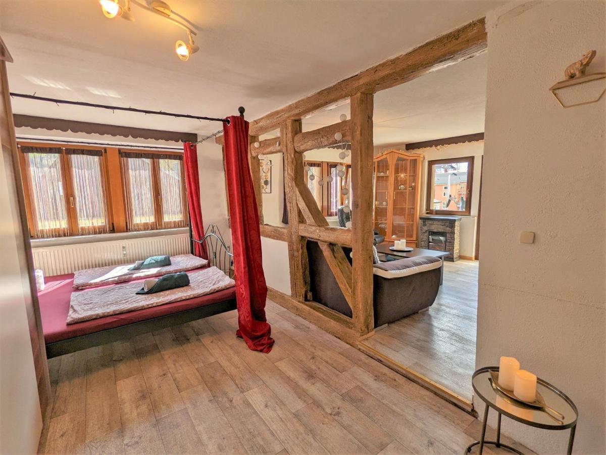 Ferienwohnung Urlaubstraum mit Pool, Terrasse&Fluss im Garten - UT Sebnitz Exterior foto