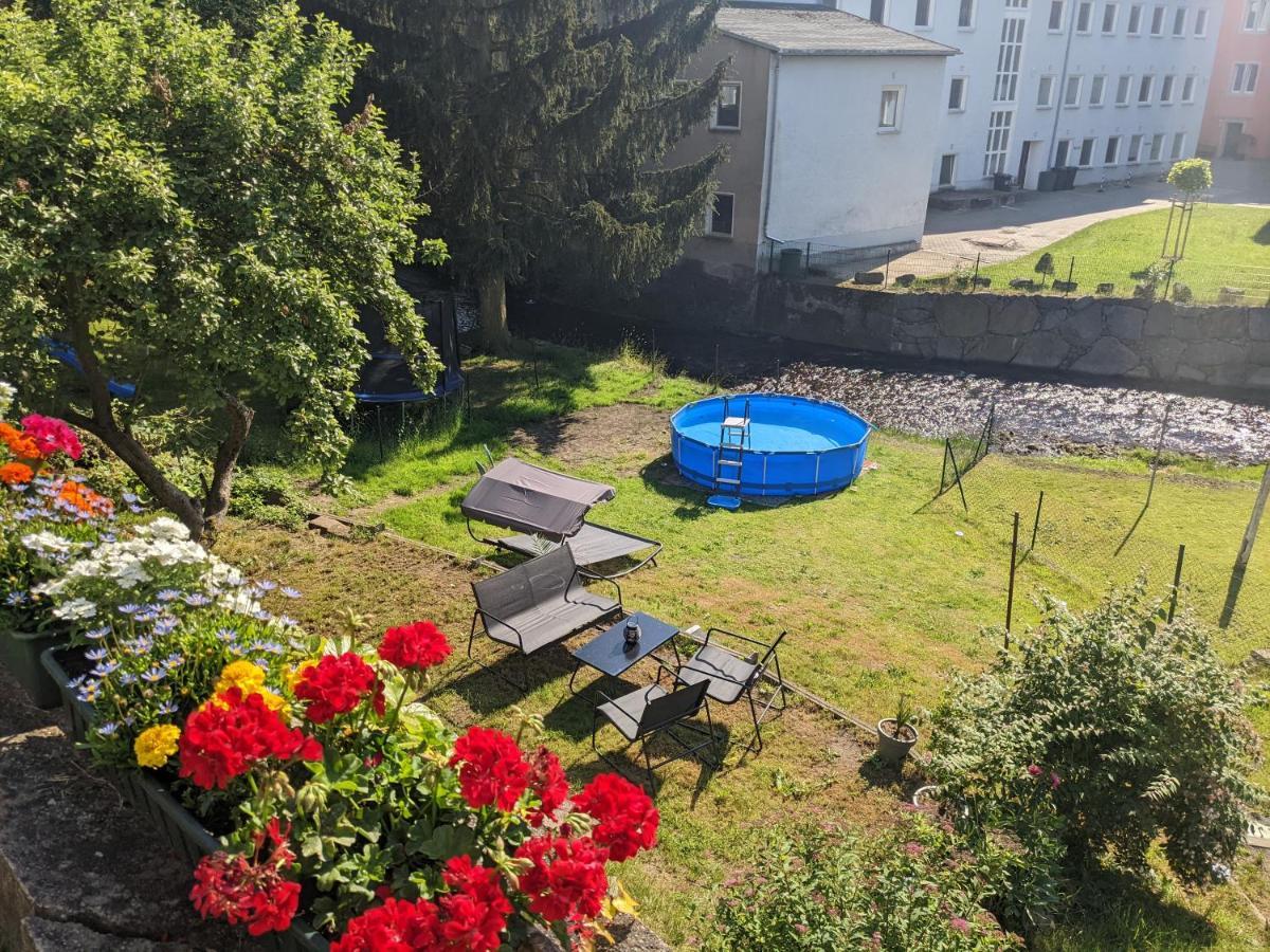 Ferienwohnung Urlaubstraum mit Pool, Terrasse&Fluss im Garten - UT Sebnitz Exterior foto